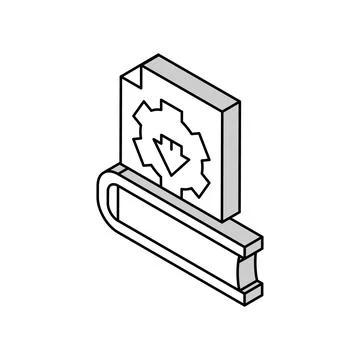 Content updates technical writer isometric icon vector illustration Stock Illustration
