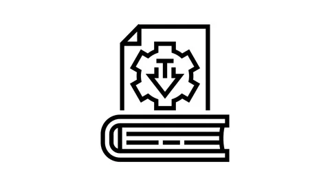 Content updates technical writer line icon animation Stock Footage 326131853