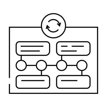 Content updates technical writer line icon vector illustration Stock Illustration