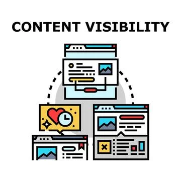 Content visibility concept accessing web data analytics Stock Illustration