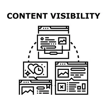 Content visibility concept accessing web data analytics Stock Illustration