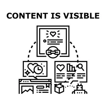 Content visibility concept with data analysis and search Stock Illustration