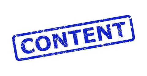 CONTENT Watermark with Unclean Texture and Rounded Rectangle Frame Stock Illustration