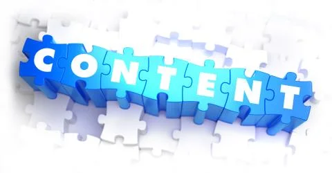 Content - Word on Blue Puzzles Stock Illustration