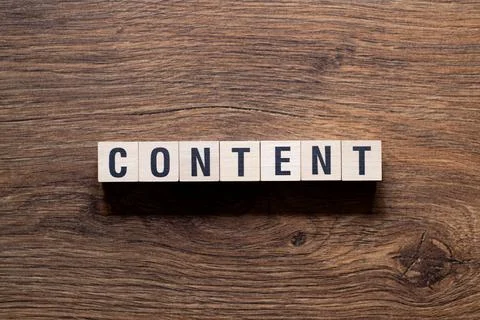 Content - word written on cubes, text Stock Photos