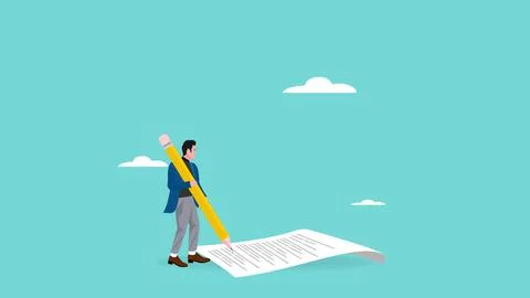 Content writer concept vector illustration, blogger, bullet journalist or p.. Stock Illustration