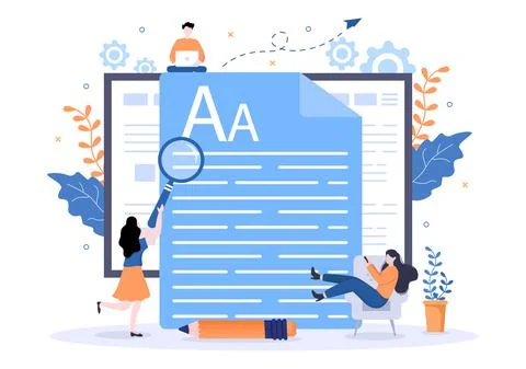 Content Writer or Journalist Background Vector Illustration For Copy Writing, Illustrazione stock