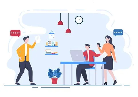Content Writer or Journalist Background Vector Illustration For Copy Writing, Illustrazione stock