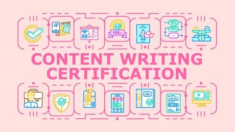 Content writing certification banner icon vector illustration Stock Illustration