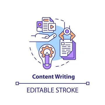 Content writing concept icon Stock Illustration