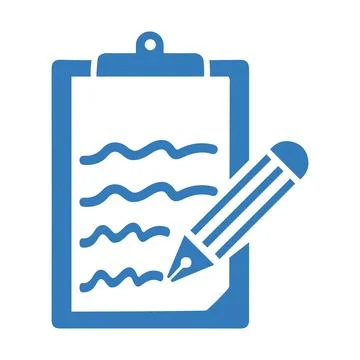 Content writing icon / blue vector Stock Illustration