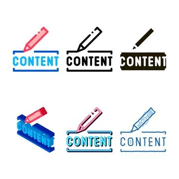 Content writing icon vector series outline イラスト素材