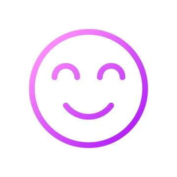 Contented emoji pixel perfect gradient linear ui icon Stock Illustration