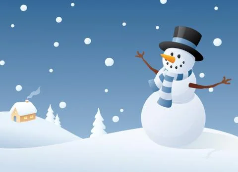 Contented snowman Stock Illustration