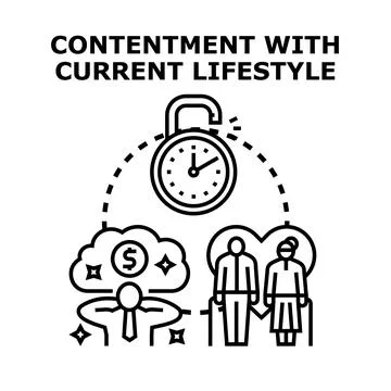 Contentment with current lifestyle concept vector illustration Stock Illustration