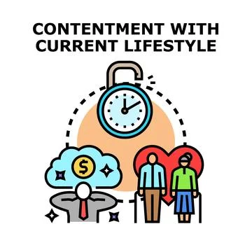 Contentment with current lifestyle concept vector illustration Ilustração Stock