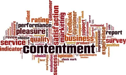 Contentment word cloud Stock Illustration