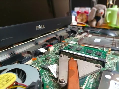 Contents of laptop components Stock Photos