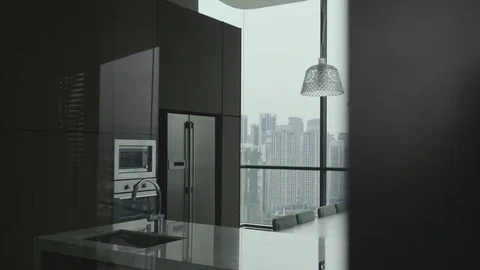 Conterporary Kitchen View Stock Footage 85247259