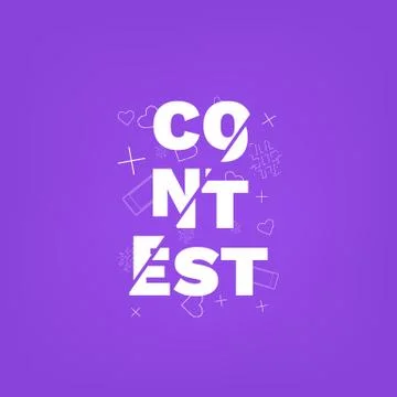 Contest lettering. sliced text effect. Element for graphic design - poster, f Stock Illustration