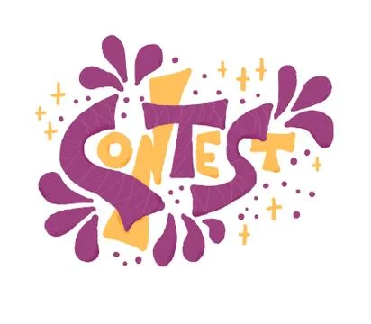 Contest temlate banner. Text for competition announce with decoration. Vector Stock Illustration