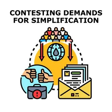 Contesting demands for simplification concept illustration Stock Illustration
