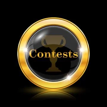 Contests icon. Internet button on black background. EPS10 vector. 스톡 일러스트