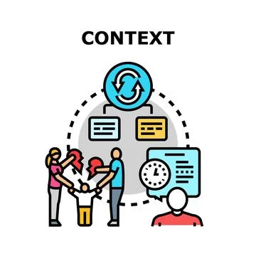 Context analysis for understanding situations and information Stock Illustration
