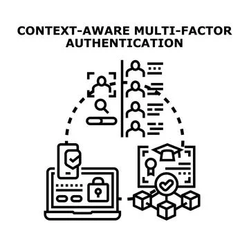 Context aware multi factor authentication protecting digital identity Stock Illustration