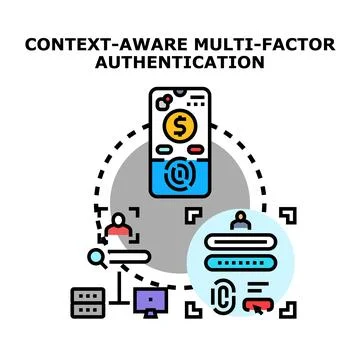 Context aware multi factor authentication protecting digital identity 스톡 일러스트