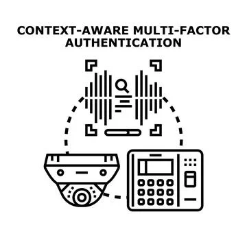 Context aware multifactor authentication system concept 스톡 일러스트