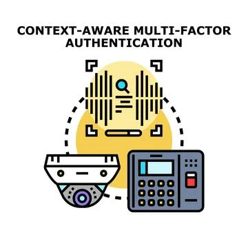 Context aware multifactor authentication system concept Illustrazione stock
