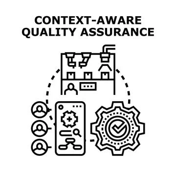 Context aware quality assurance concept vector icon Stock Illustration