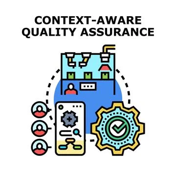 Context aware quality assurance concept vector icon イラスト素材