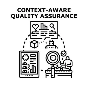 Context aware quality assurance concept vector illustration Stock Illustration
