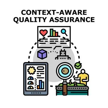Context aware quality assurance concept vector illustration Stock Illustration