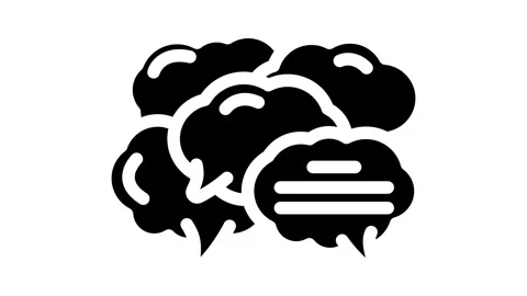 Context bubble natural language processing nlp glyph icon animation Stock Footage 326734965