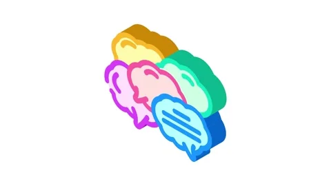 Context bubble natural language processing nlp isometric icon animation Stock Footage 327280176