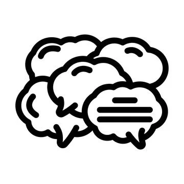 Context bubble natural language processing nlp line icon vector illustration Illustration