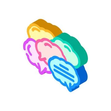Context bubble natural language processing nlp isometric icon vector illust.. Stock Illustration