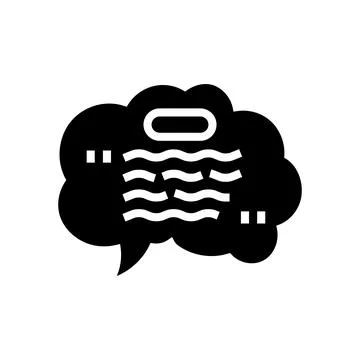Context bubble nlp glyph icon vector illustration Ilustração Stock