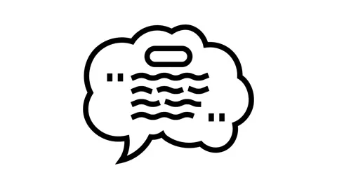 Context bubble nlp line icon animation Stock Footage 326125368
