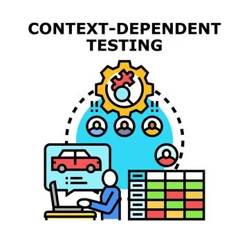 Context dependent testing and quality assurance managing Stockillustratie