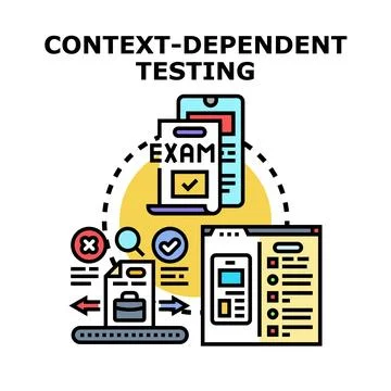 Context dependent testing concept representing various scenarios Stockillustratie