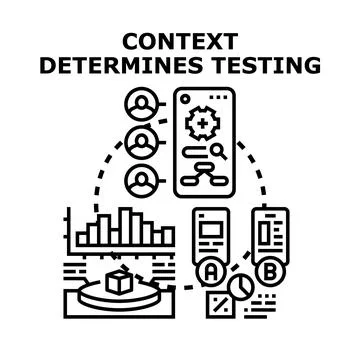 Context determines testing process for software application 库存插图