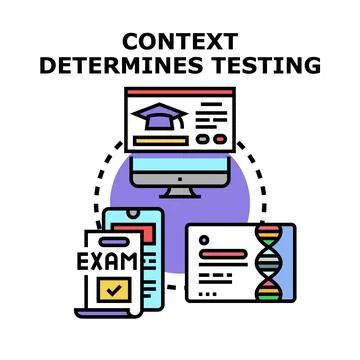 Context determining various types of testing concept Stock Illustration