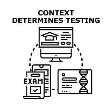 Context determining various types of testing concept Stock Illustration