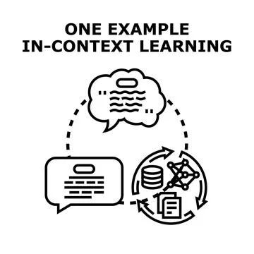 In context learning process for ai models 스톡 일러스트