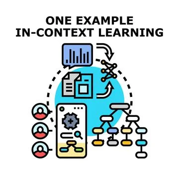 In context learning process diagram vector illustration Stock Illustration