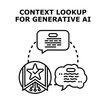 Context lookup for generative ai processing information Stock Illustration
